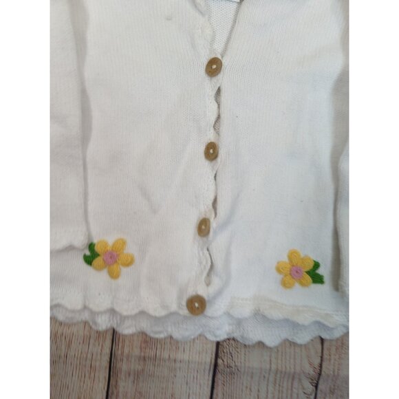 ENGLISH FACTORY Infant Girls Cardigan Knit Button Up Floral Size 24 Month - Picture 4 of 7